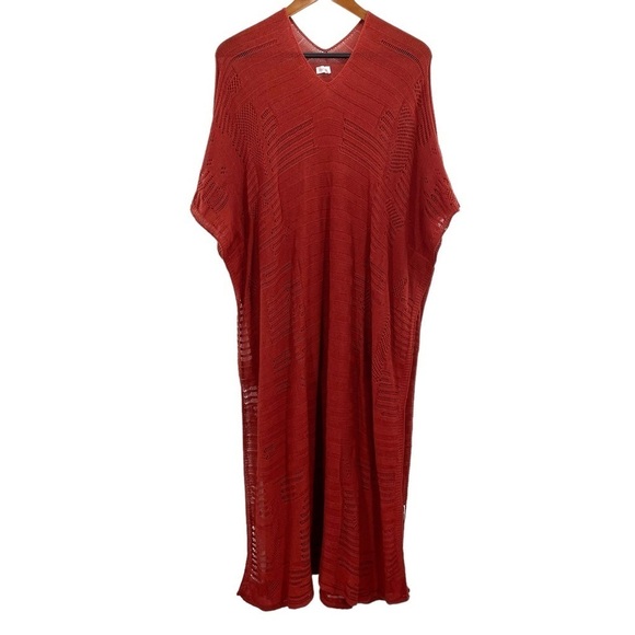 Mersea Crochet Loose Knit Tunic Kaftan Coverup Dress - Picture 8 of 12
